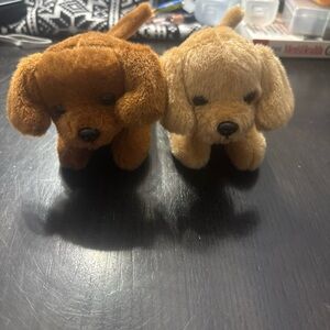Plush Dog Toy Set - Brown and Tan